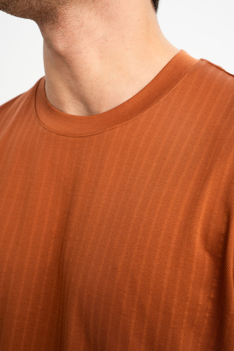 ÜVECİK Taba Merserize Kısa Kollu T-Shirt