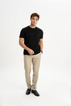 ÜVECİK Siyah Merserize Kısa Kollu T-Shirt