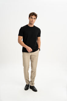 ÜVECİK Siyah Merserize Kısa Kollu T-Shirt