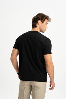 ÜVECİK Siyah Merserize Kısa Kollu T-Shirt