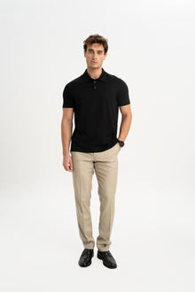 MİSVAK Siyah Merserize Kısa Kollu Polo Shirt