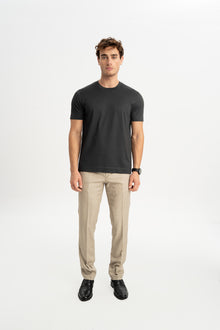 DÜMREK Antrasit Merserize Kısa Kollu T-Shirt