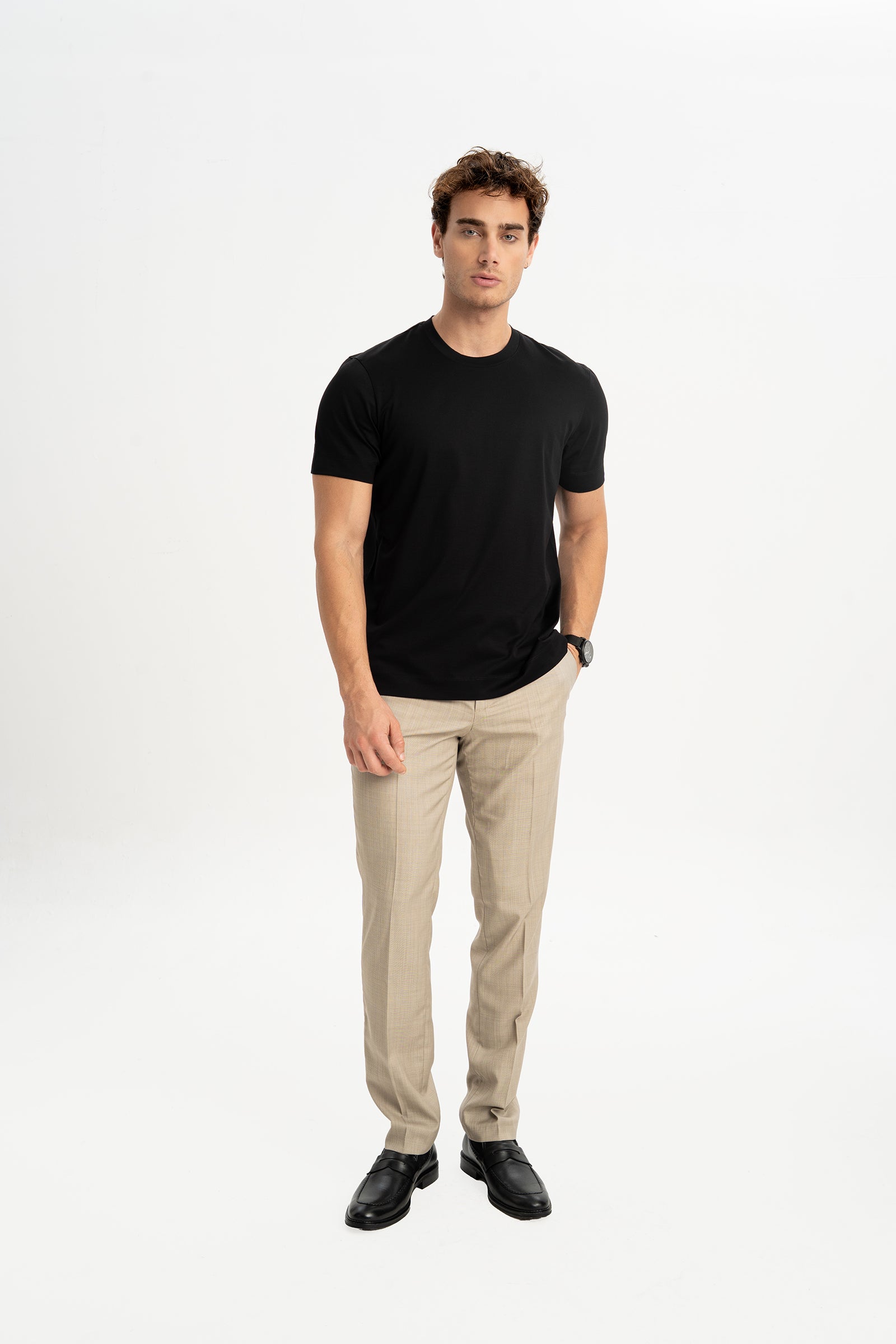 DÜMREK Siyah Merserize Kısa Kollu T-Shirt