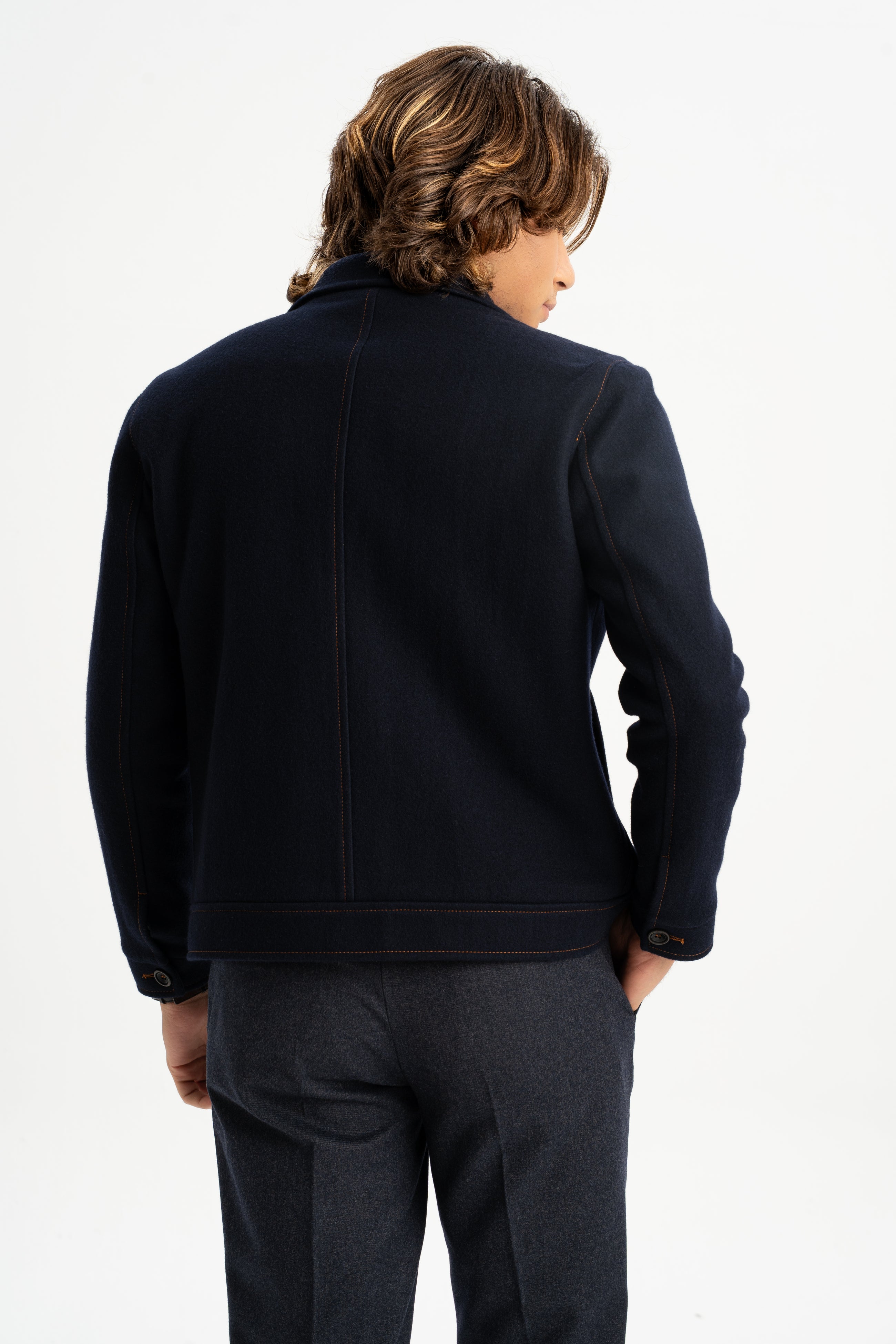 ASSOS Lacivert Yünlü Astarlı Ceket