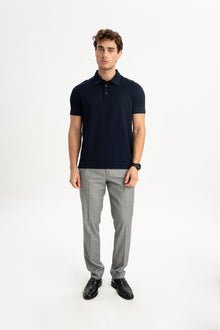 BELEN Lacivert Merserize Kısa Kollu Polo Shirt