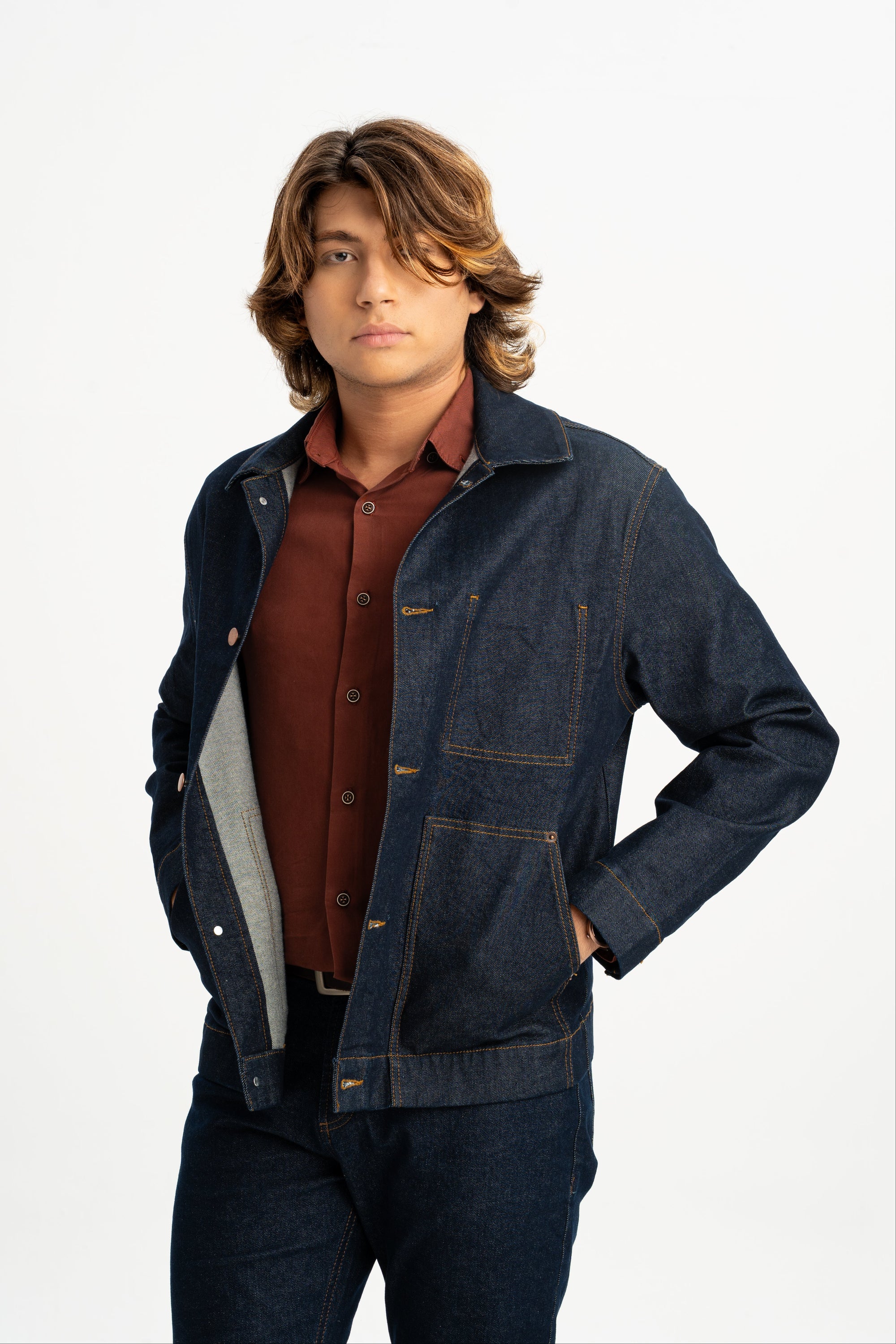 KUMKALE Lacivert Organik Pamuk Karışımlı Denim Ceket