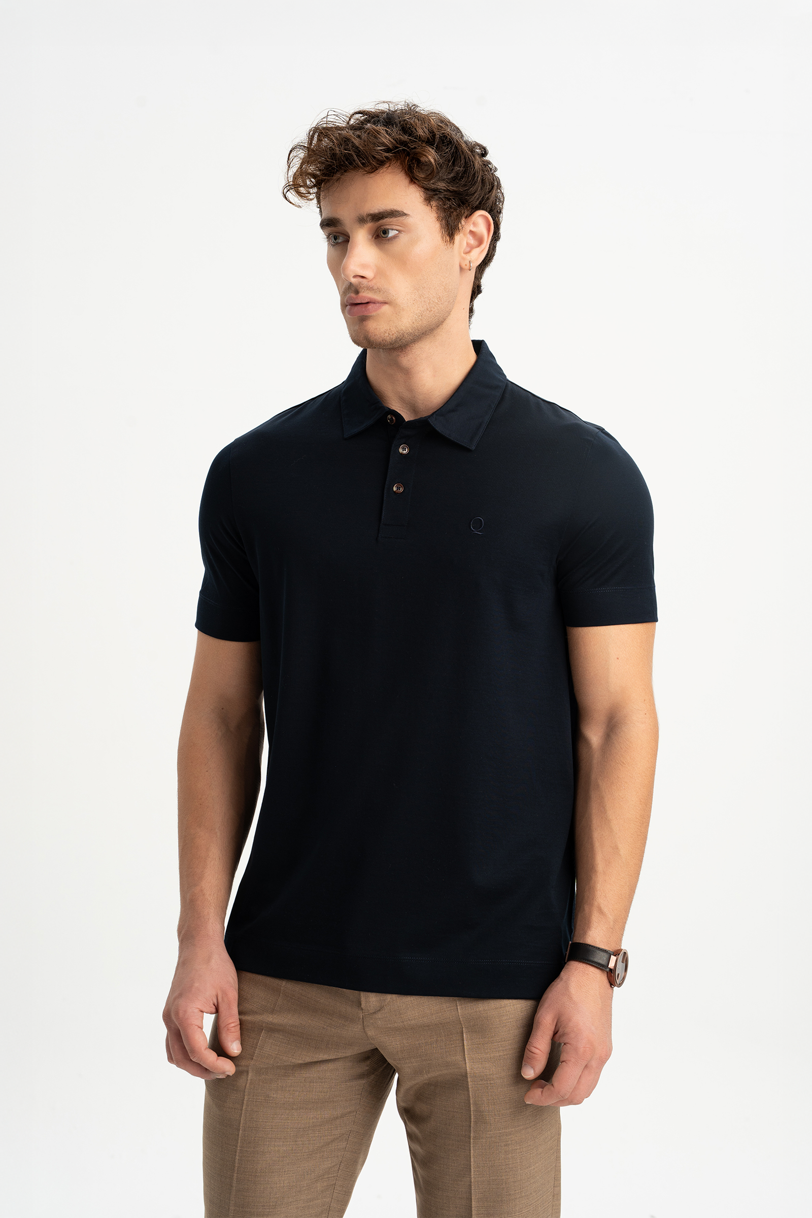 MİSVAK Lacivert Merserize Kısa Kollu Polo Shirt
