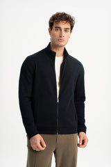 OVACIK Navy Blue Zippered Sweatshirt