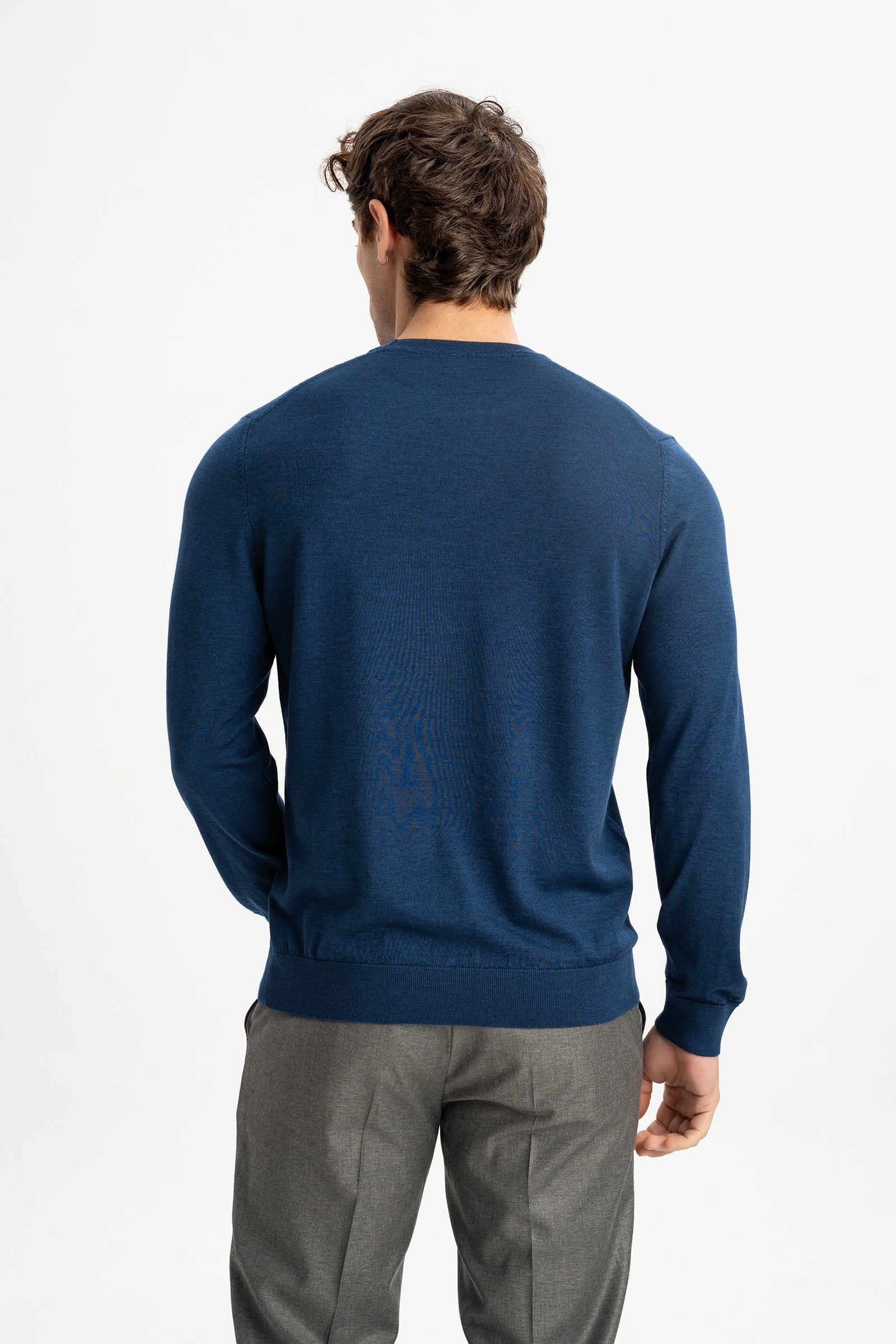 BABAKALE Indigo Özel Karışım İtalyan İplik Triko Kazak