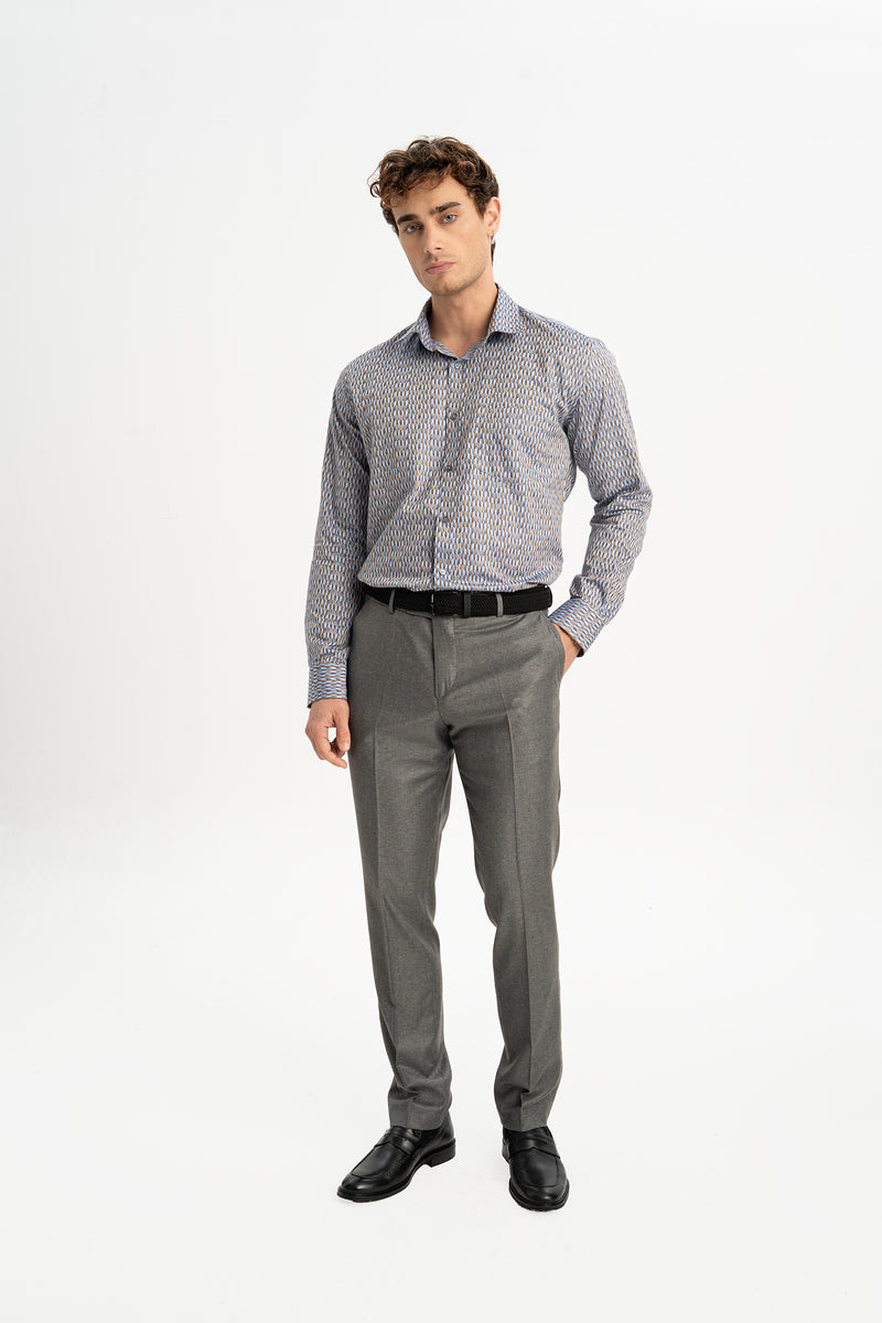 GERLENGEÇ Gri Yün Karışımlı Chino Pantolon