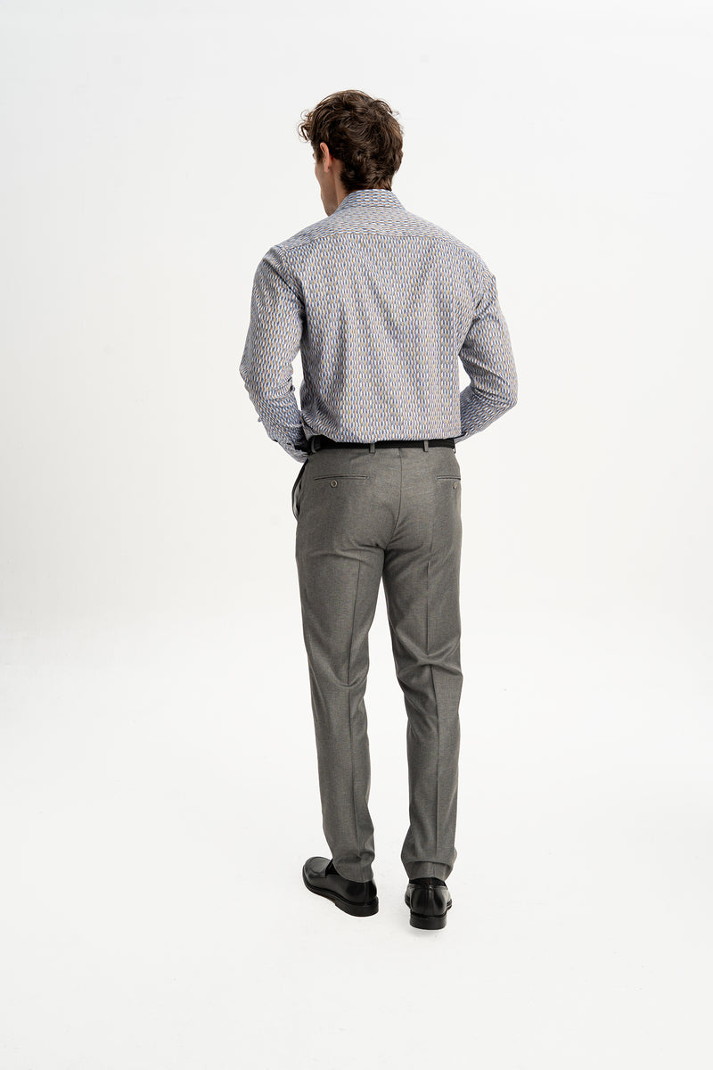 GERLENGEÇ Gri Yün Karışımlı Chino Pantolon