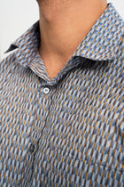 YENİCE Lacivert Sarı %100 Pamuk İpliği Boyalı Gömlek