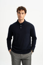 DALYAN Lacivert Merserize Uzun Kollu Polo Shirt