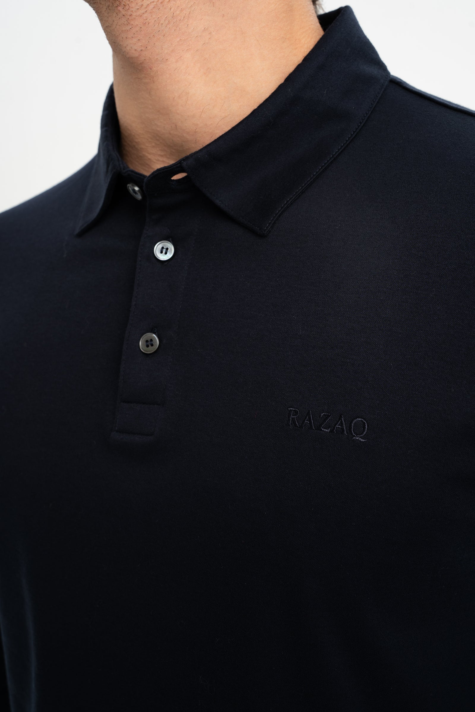 DALYAN Lacivert Merserize Uzun Kollu Polo Shirt