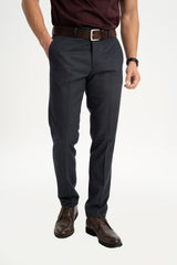 DANİŞMENT Navy Blue Viscose Blend Chino Trousers