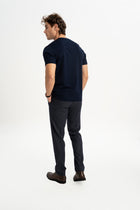 ÜVECİK Lacivert Merserize Kısa Kollu T-Shirt