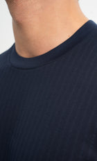 ÜVECİK Lacivert Merserize Kısa Kollu T-Shirt