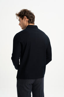 BOZALAN Lacivert Merserize Uzun Kollu Polo Shirt