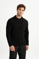 DEREOBA Black Knit Blazer Jacket