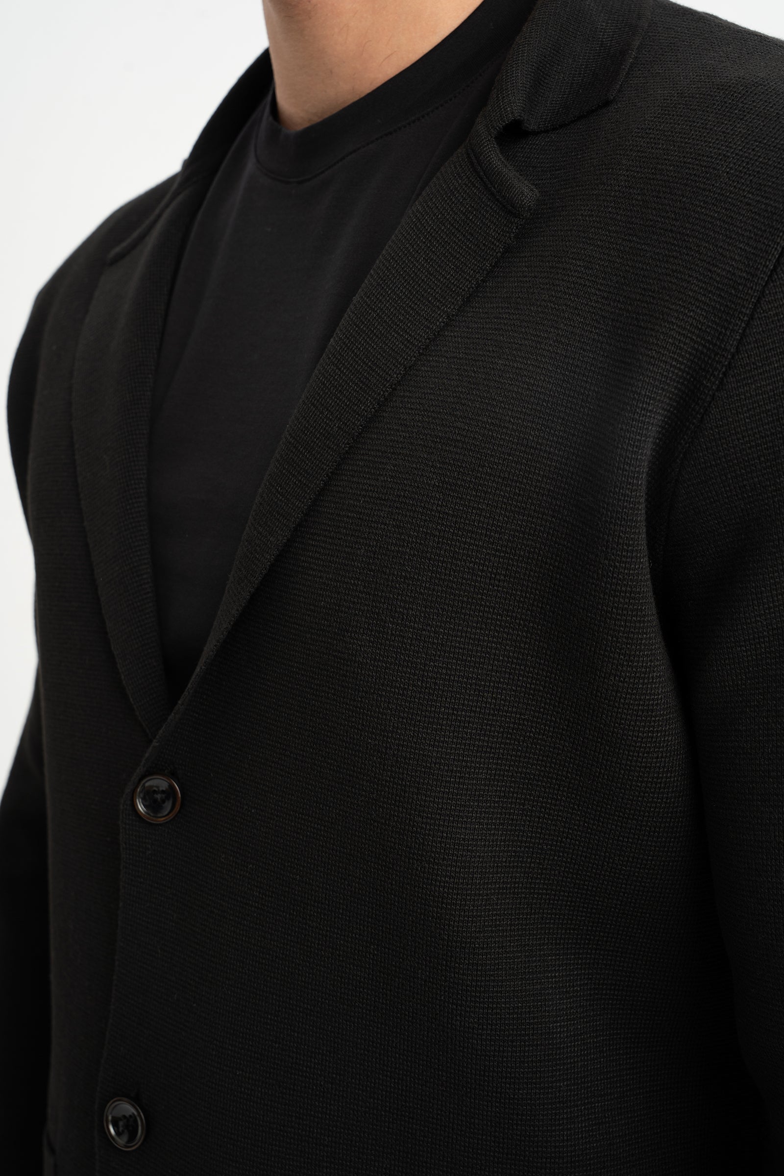 DEREOBA Siyah Triko Blazer Ceket için ayrıntıları görüntüleyin DEREOBA Siyah Triko Blazer Ceket