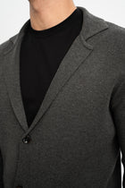 DEREOBA Koyu Gri Triko Blazer Ceket