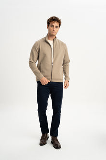 OVACIK Açık Kahve Fermuarlı Sweatshirt