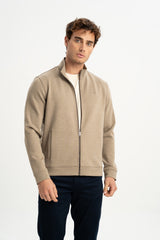 OVACIK Açık Kahve Fermuarlı Sweatshirt