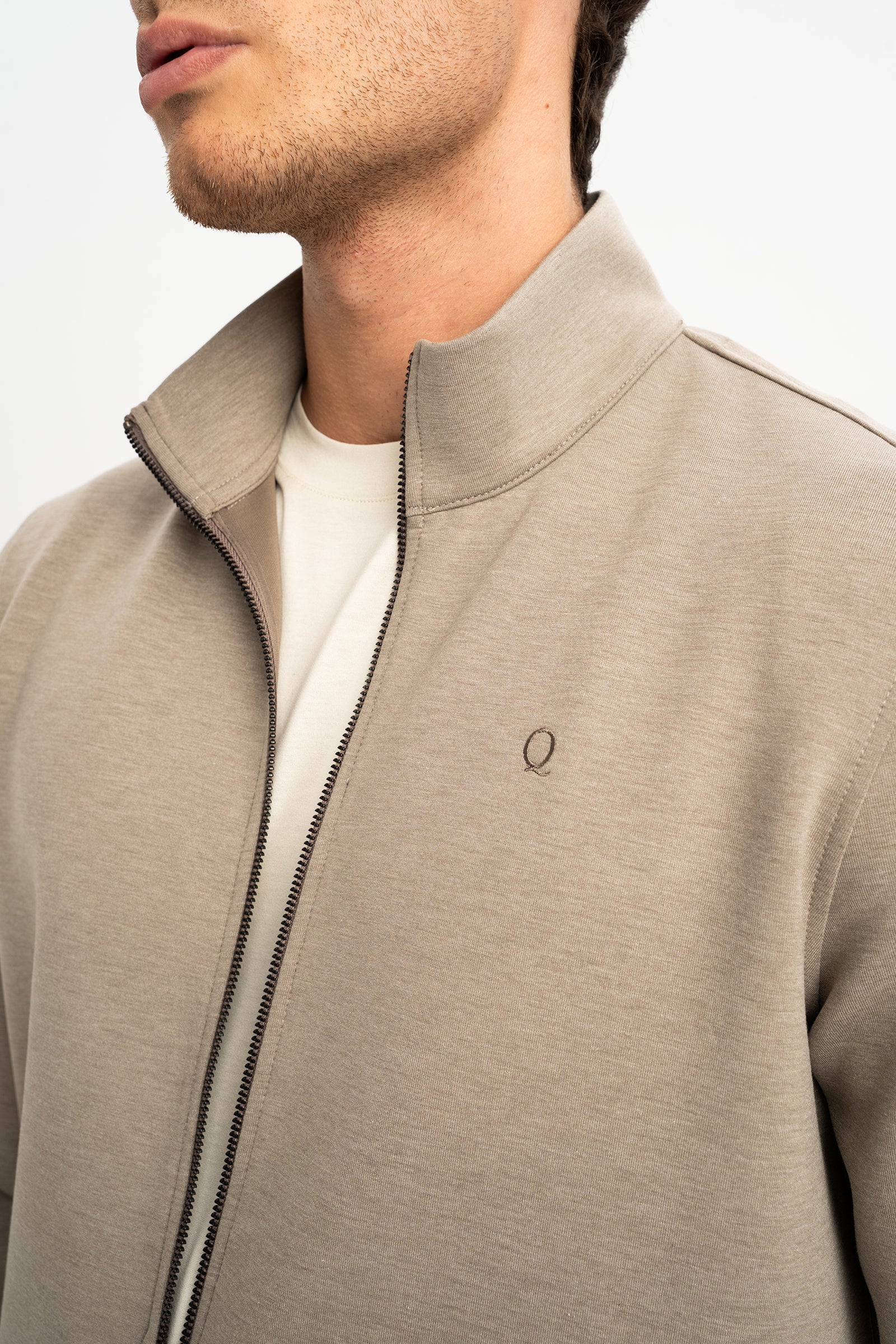 OVACIK Açık Kahve Fermuarlı Sweatshirt