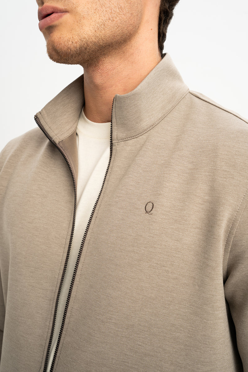 OVACIK Açık Kahve Fermuarlı Sweatshirt