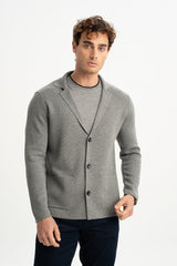DEREOBA Gray Knitwear Blazer Jacket