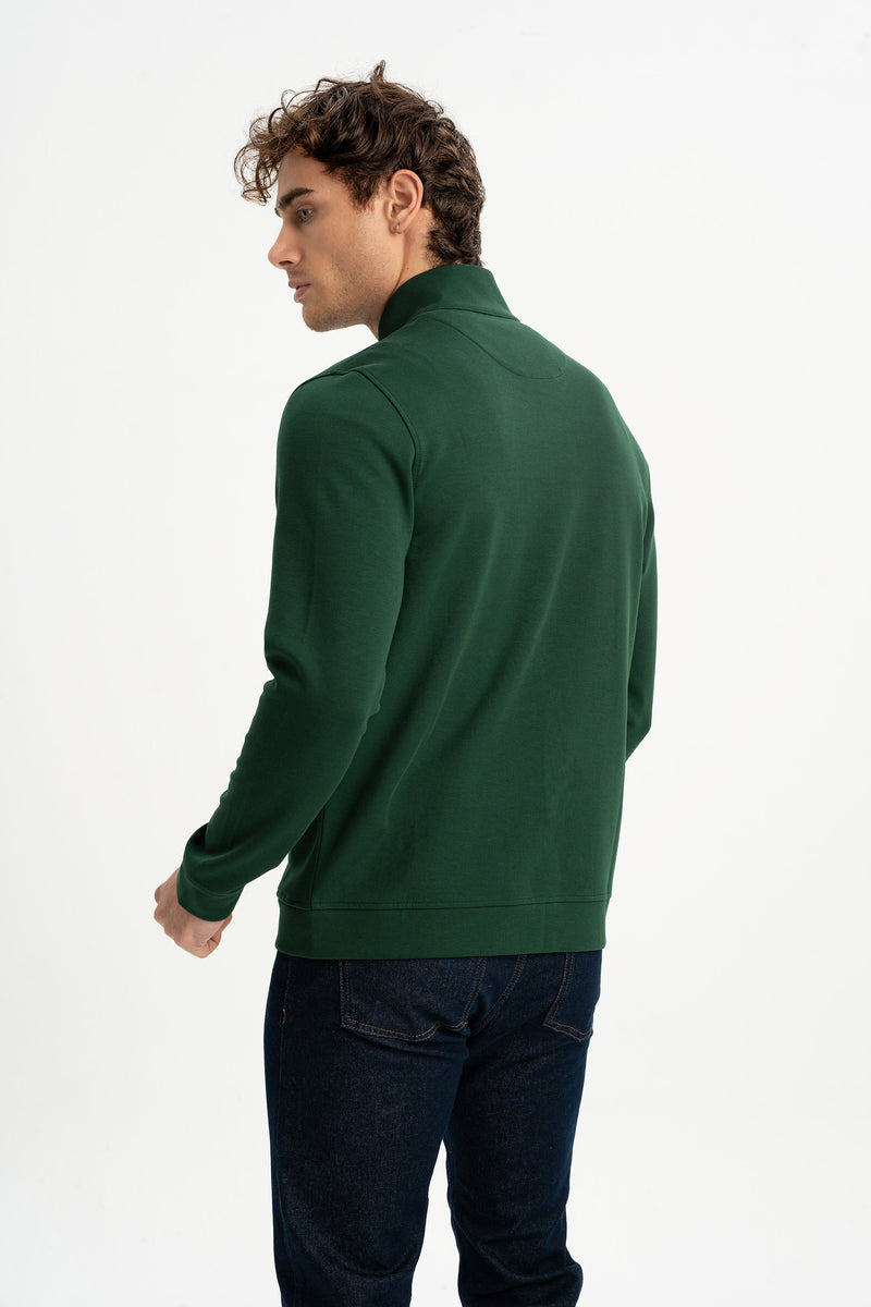 OVACIK Yeşil Fermuarlı Sweatshirt