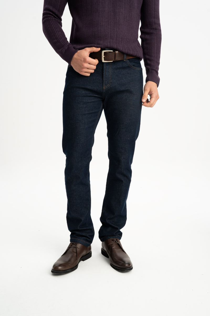 GEYİKLİ Lacivert Organik Pamuk Karışımlı Denim Jeans