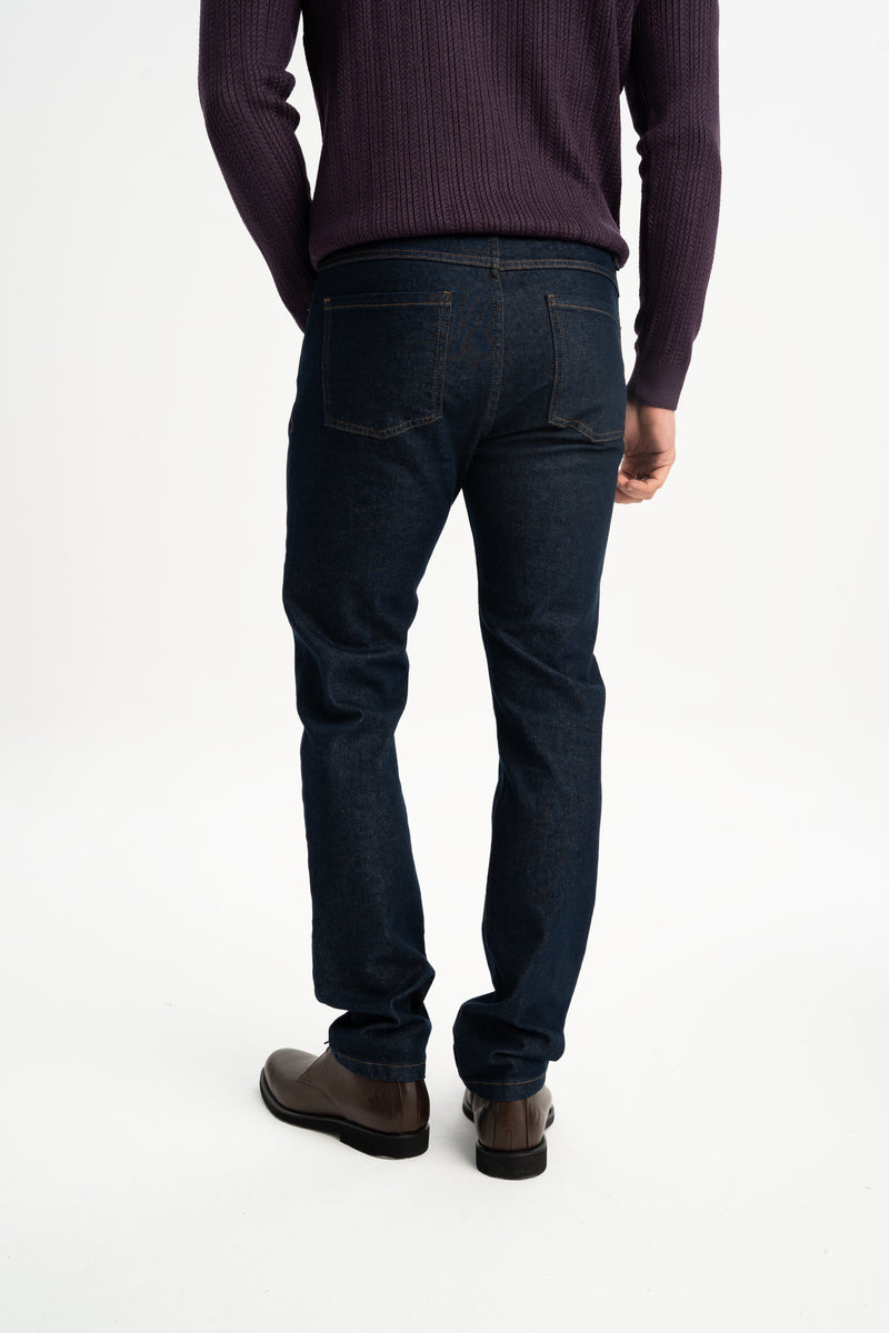 GEYİKLİ Lacivert Organik Pamuk Karışımlı Denim Jeans