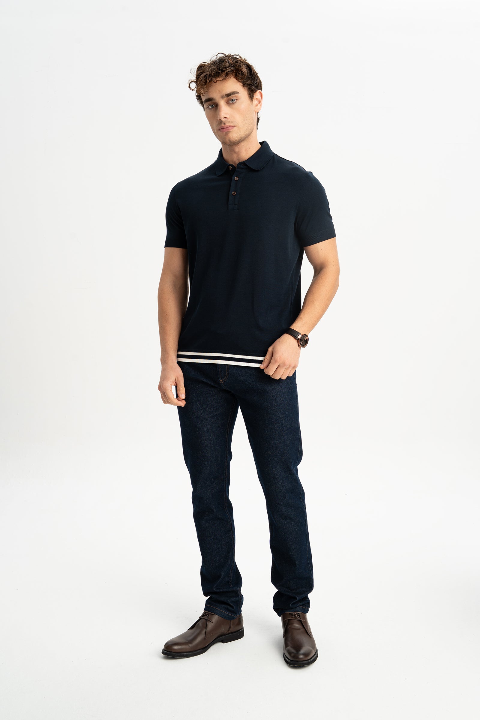 YALOVA Lacivert Kısa Kollu Polo Shirt