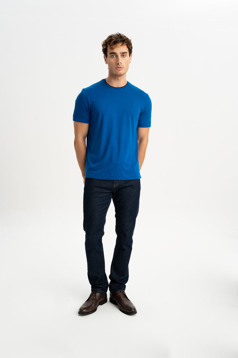 GÜLPINAR Saks Mavi Kısa Kollu T-Shirt