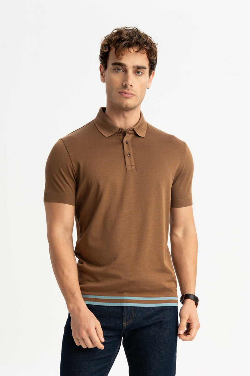 YALOVA Kahve Kısa Kollu Polo Shirt