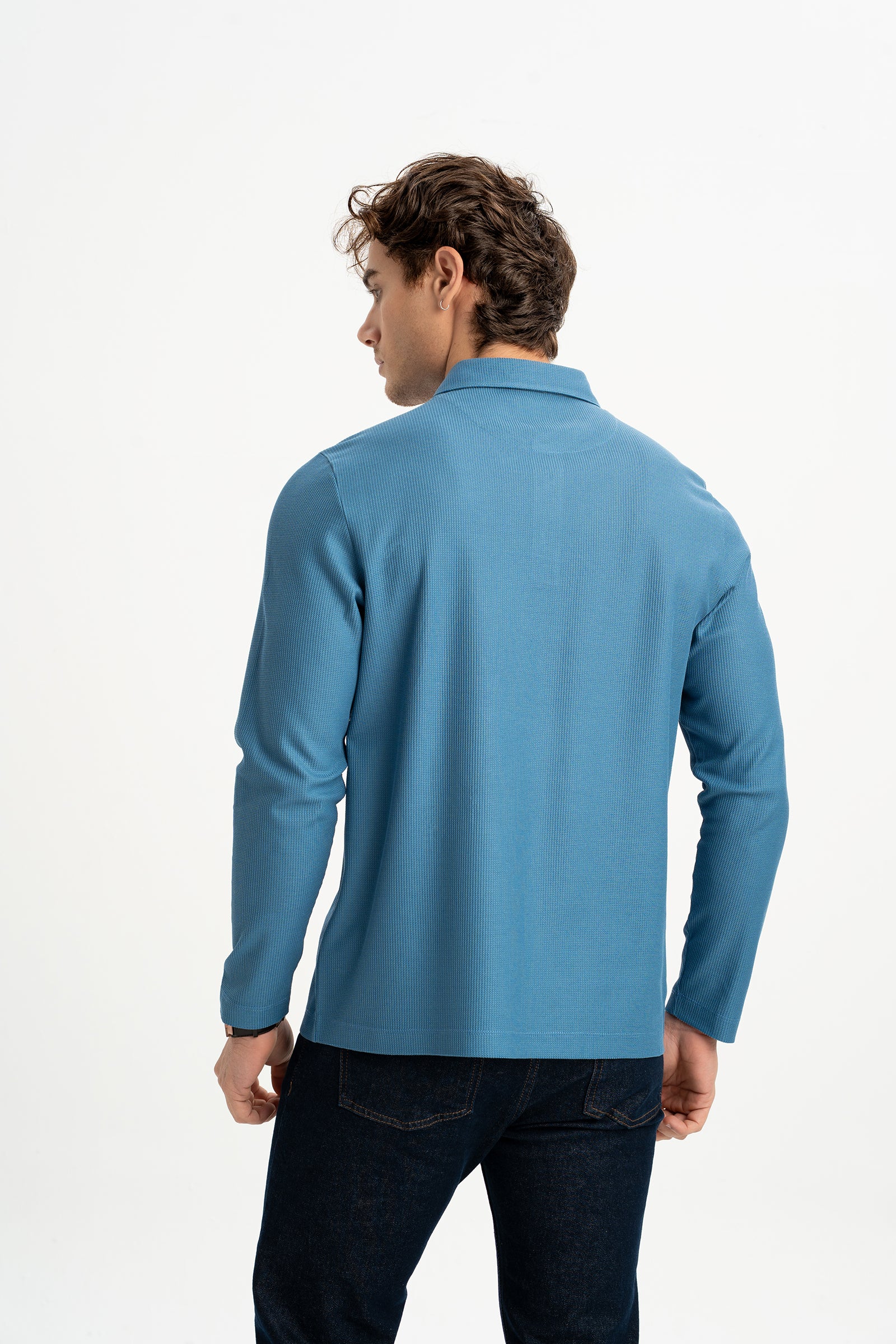 BOZALAN Havacı Merserize Uzun Kollu Polo Shirt