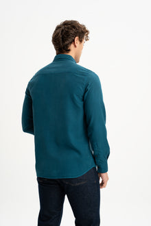 BOZGÜÇ Petrol Tencel Gömlek