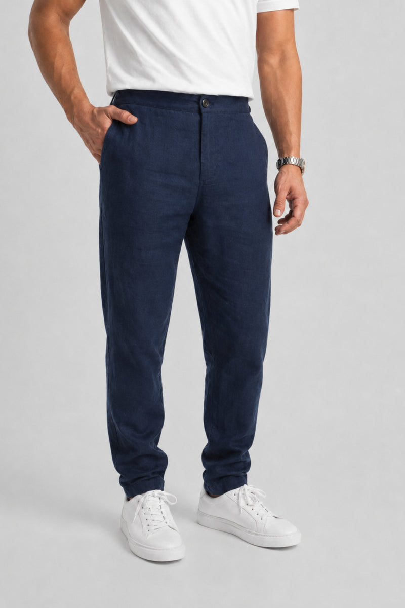 BALABAN Indigo Dokuma Tencel Chino Pantolon