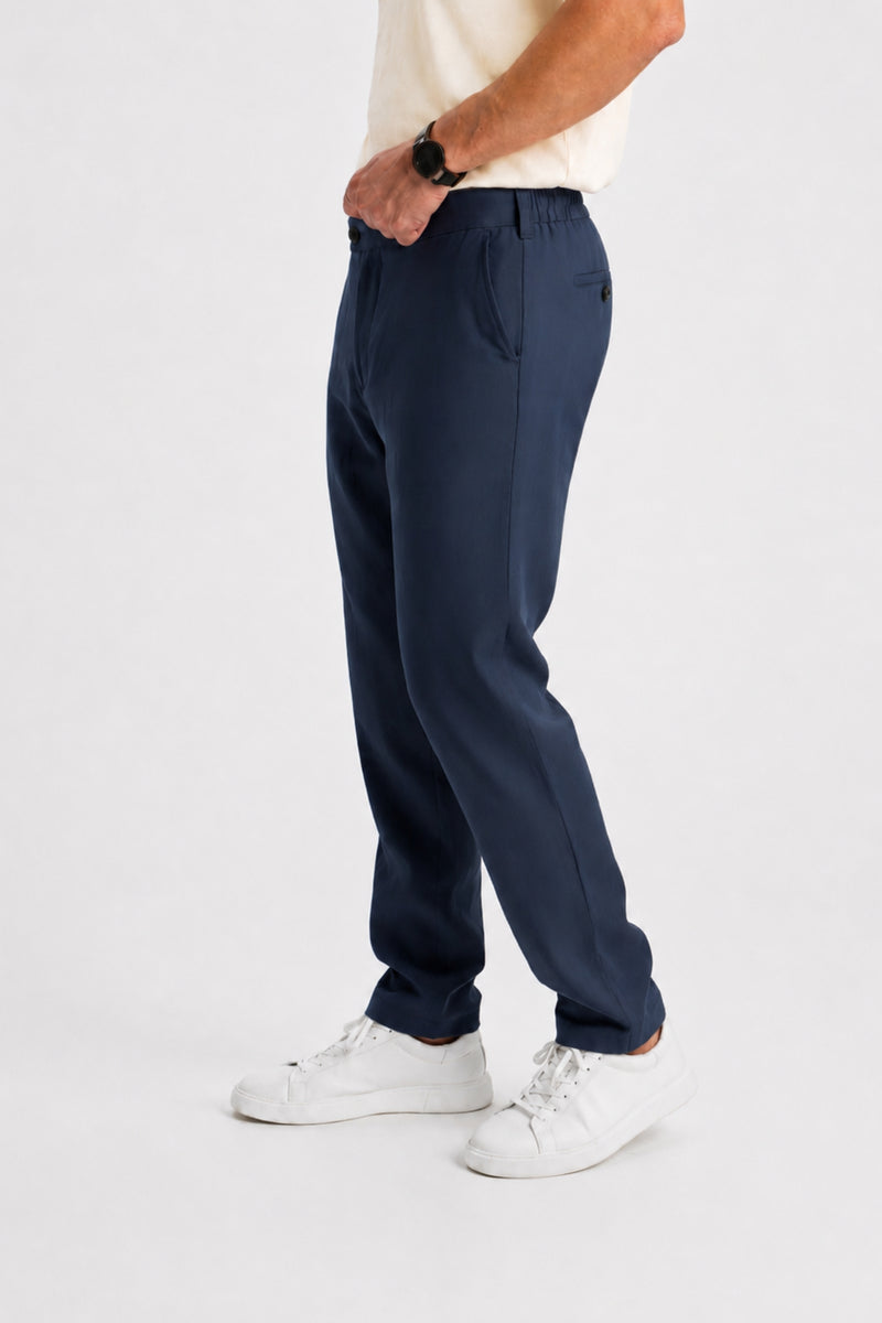 BALABAN Indigo Dokuma Tencel Chino Pantolon