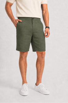 BORNOVA Haki Dokuma Tencel Chino Şort