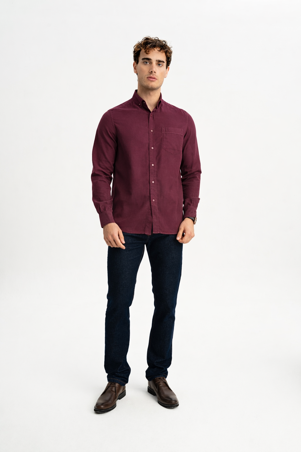 BOZGÜÇ Bordo Tencel Gömlek