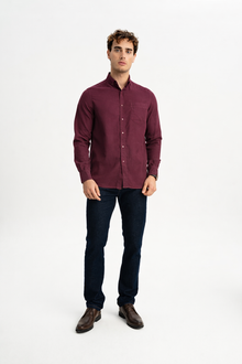 BOZGÜÇ Bordo Tencel Gömlek