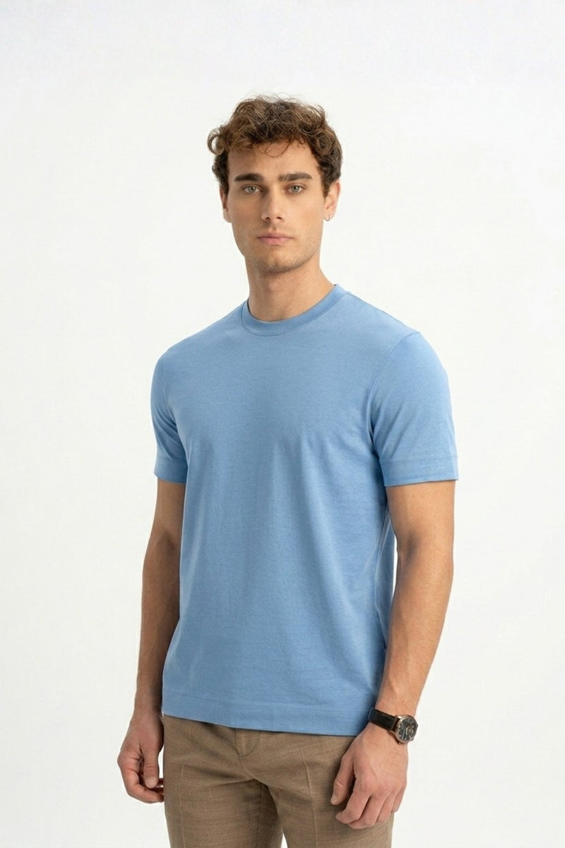 DÜMREK Black Mercerized Short Sleeve T-Shirt