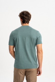 DÜMREK Mineral Mavi Merserize Kısa Kollu T-Shirt