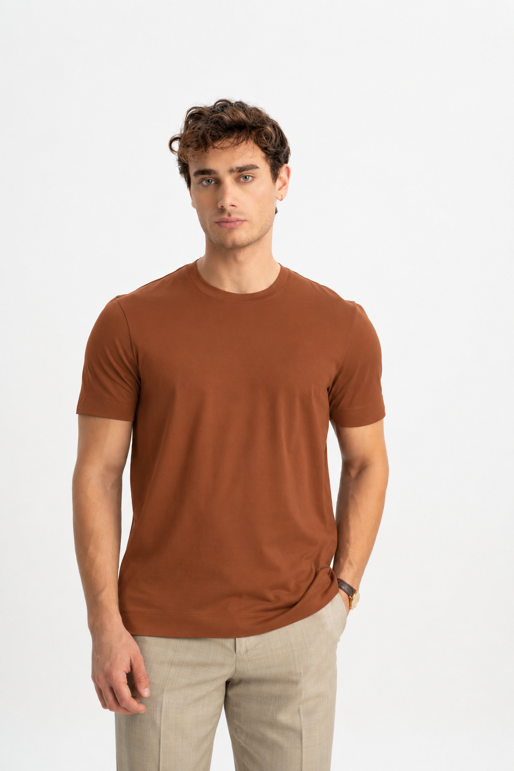 DÜMREK Tarçın Merserize Kısa Kollu T-Shirt