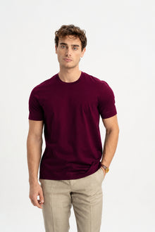 DÜMREK Vişne Merserize Kısa Kollu T-Shirt