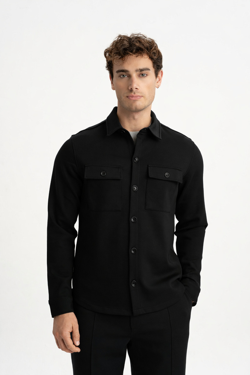 ETİLİ Siyah Örme Gömlek
