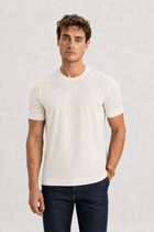 GÜNERLİ Beyaz %100 Pamuk Triko Başlamalı Jakarlı T-Shirt