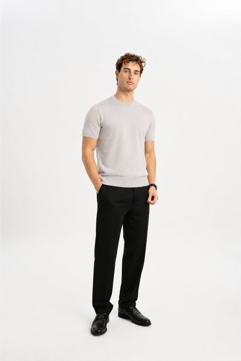 KINIK Bej Bisiklet Yaka Triko